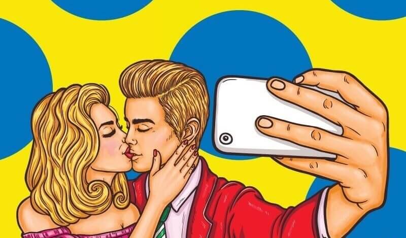 selfie de beijo