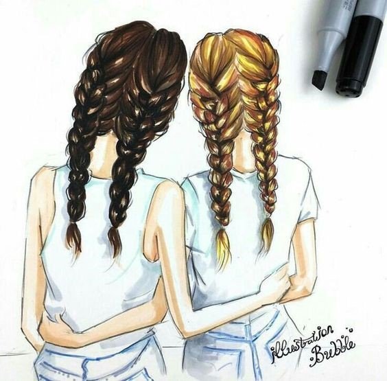 Melhores Amigas Tumblr - Cabelo em forma de Coração desenho tumblr 